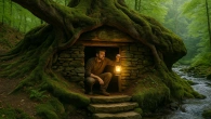 Built a Hidden Shelter Under Tree Roots for Survival