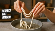 I dipped the cotton cord in cement and this is what came out! Amazing result! Cement crafts, garden