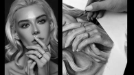 portrait with charcoal pencils, lesson 7 in real time