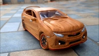 Wood Carving - Honda Civic Type R 2020 ( video 4k ) Woodworking Art DIY