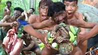 Ultimate Rainforest Survival: Exquisite Steam Cow Lung Recipe & Culinary Adventure | Primitive Boy