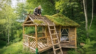 I Made a Hidden Forest Shelter Using Only Forest Materials | Bushcraft Build