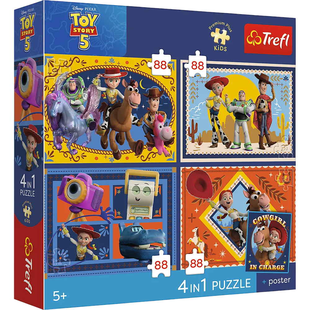 Обкладника "Пазл Trefl Toy Story 5 Час іграшок 4 в 1" Обкладинка "Пазл Trefl Toy Story 5 Час іграшок 4 в 1"