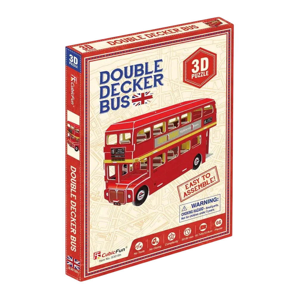 Обкладника "Тривимірна головоломка-конструктор CubicFun Автобус Double-Decker" Обкладинка "Тривимірна головоломка-конструктор CubicFun Автобус Double-Decker"