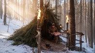 I Built a Winter Hideout for Survival in the Forest in 3 Days | Start to Finish