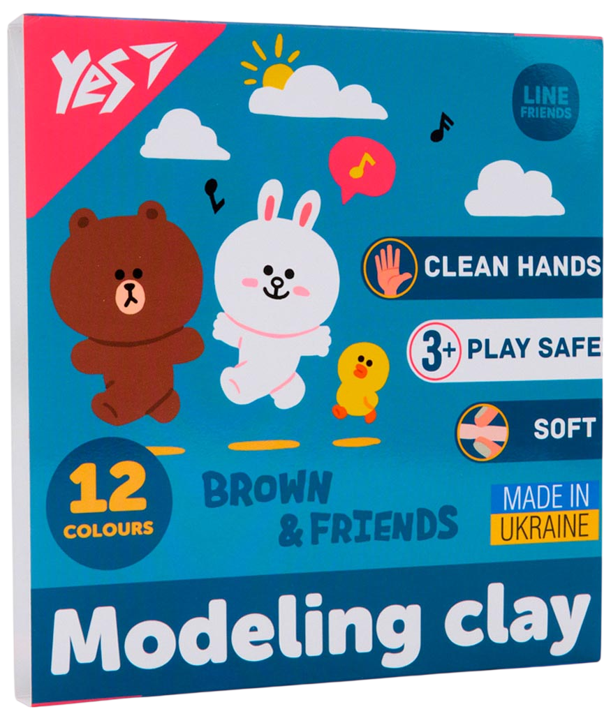 Пластилін Yes 12 кольорів Line Friends