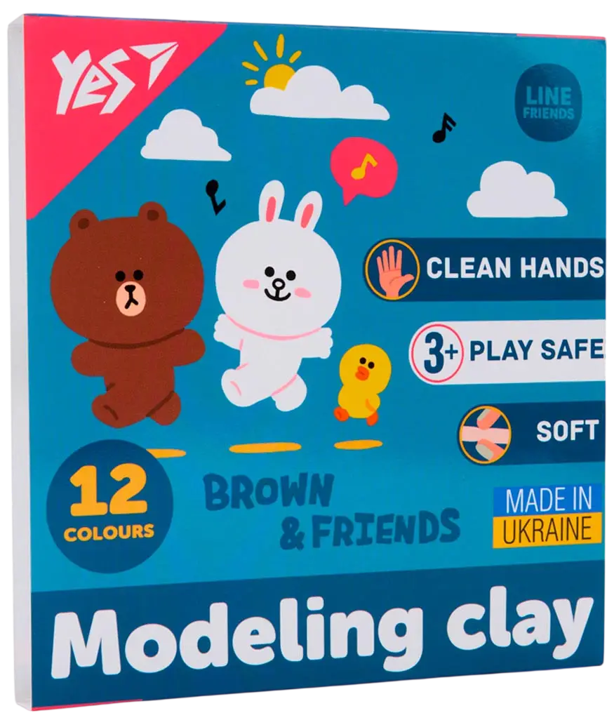 Пластилін Yes 12 кольорів Line Friends