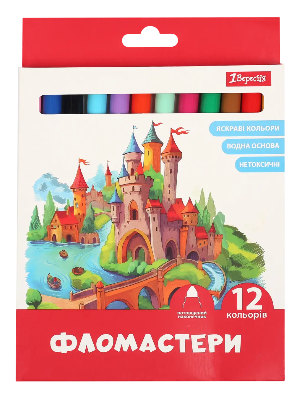 Обкладника "Фломастери 1Вересня 12 кольорів Classic" Обкладинка "Фломастери 1Вересня 12 кольорів Classic"