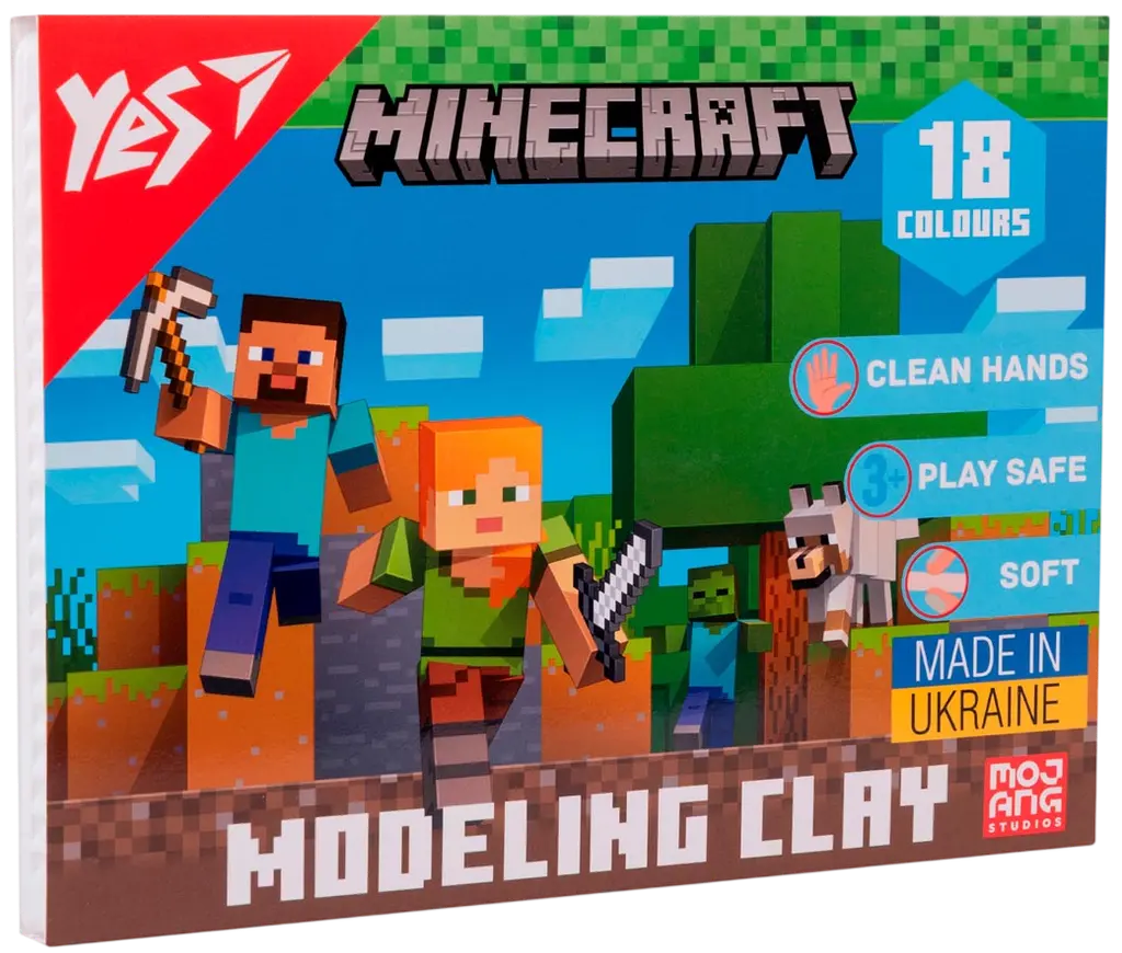 Обкладника "Пластилін Yes 18 кольорів Minecraft" Обкладинка "Пластилін Yes 18 кольорів Minecraft"