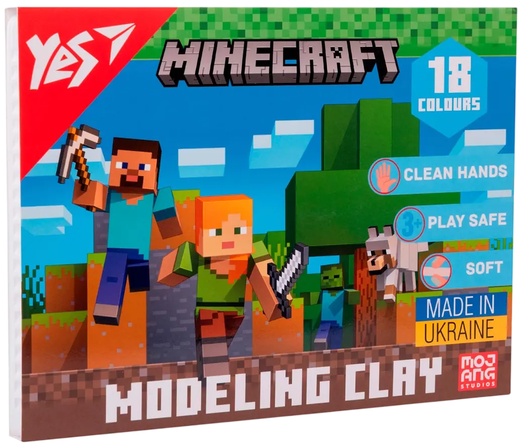 Пластилін Yes 18 кольорів Minecraft