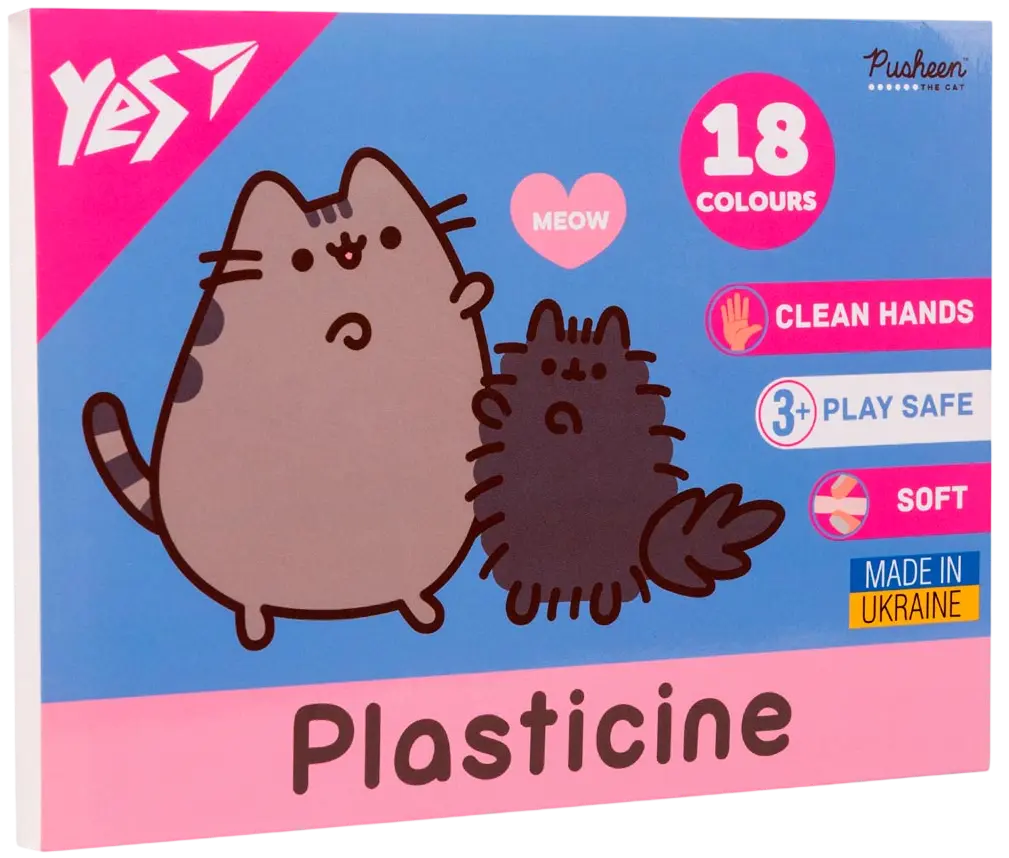 Обкладинка "Пластилін Yes 18 кольорів Pusheen"
