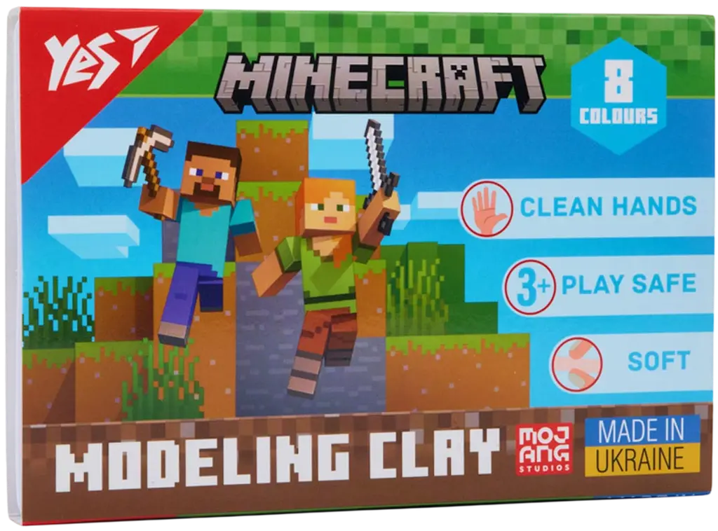 Обкладника "Пластилін Yes 8 кольорів Minecraft" Обкладинка "Пластилін Yes 8 кольорів Minecraft"