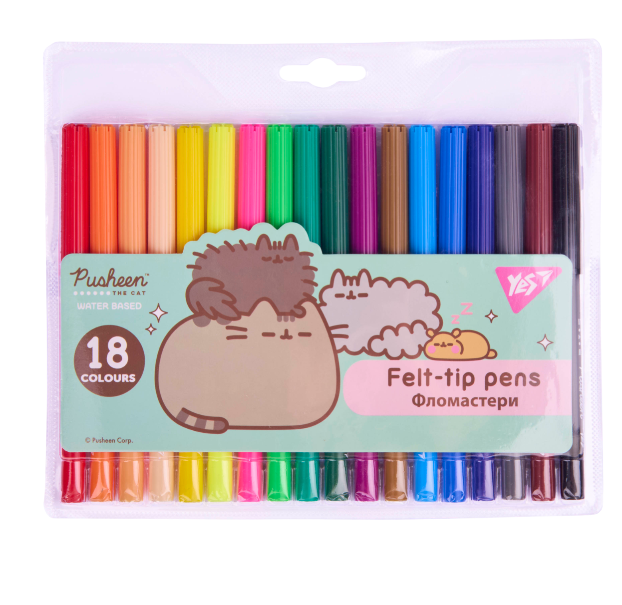 Фломастери YES 18 кольорів Pusheen