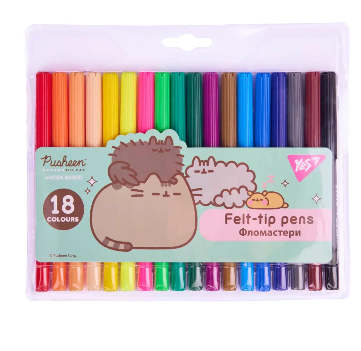 Фломастери Yes 18 кольорів Pusheen