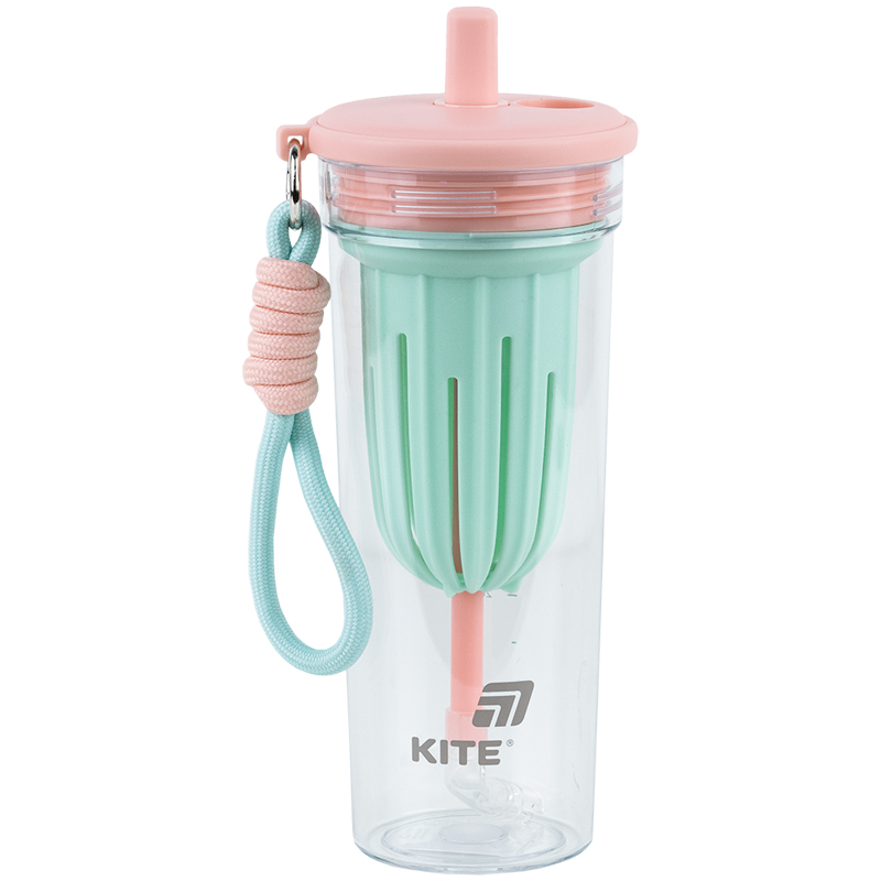 Стакан для води Kite, 650 мл (рожево-зелений)