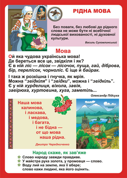 Дидактичний матеріал. Рідна мова