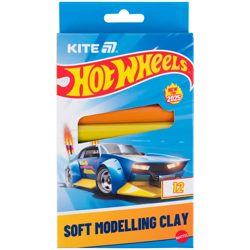 Обкладника "Пластилін восковий Kite Hot Wheels (12 кольорів, 200 г)" Обкладинка "Пластилін восковий Kite Hot Wheels (12 кольорів, 200 г)"