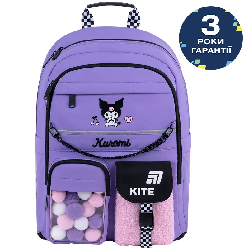 Обкладника "Рюкзак шкільний Kite Education Kuromi" Обкладинка "Рюкзак шкільний Kite Education Kuromi"