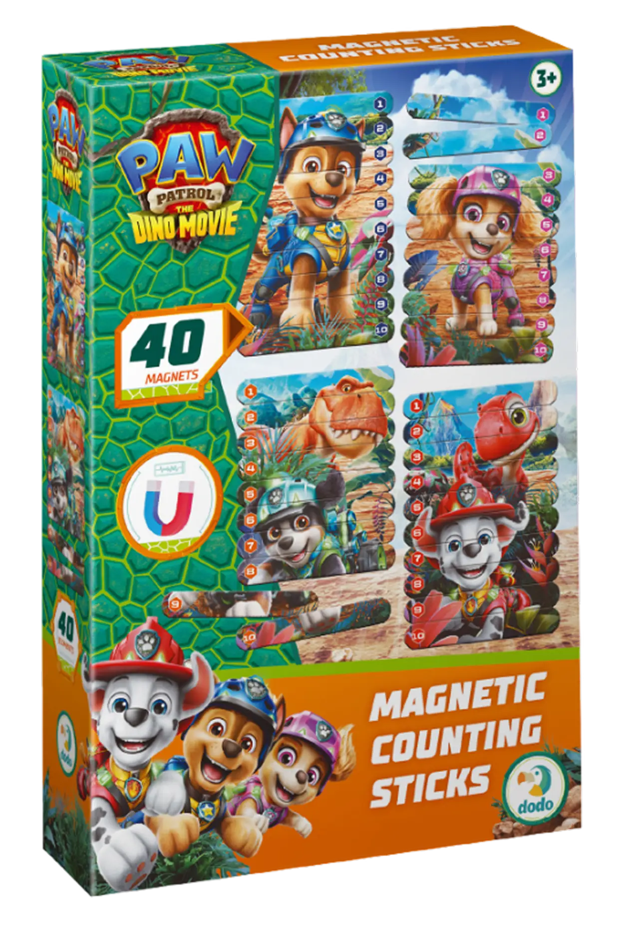 Магнітні палички для рахування Paw Patrol. Цуценята та їхні друзі-динозаври
