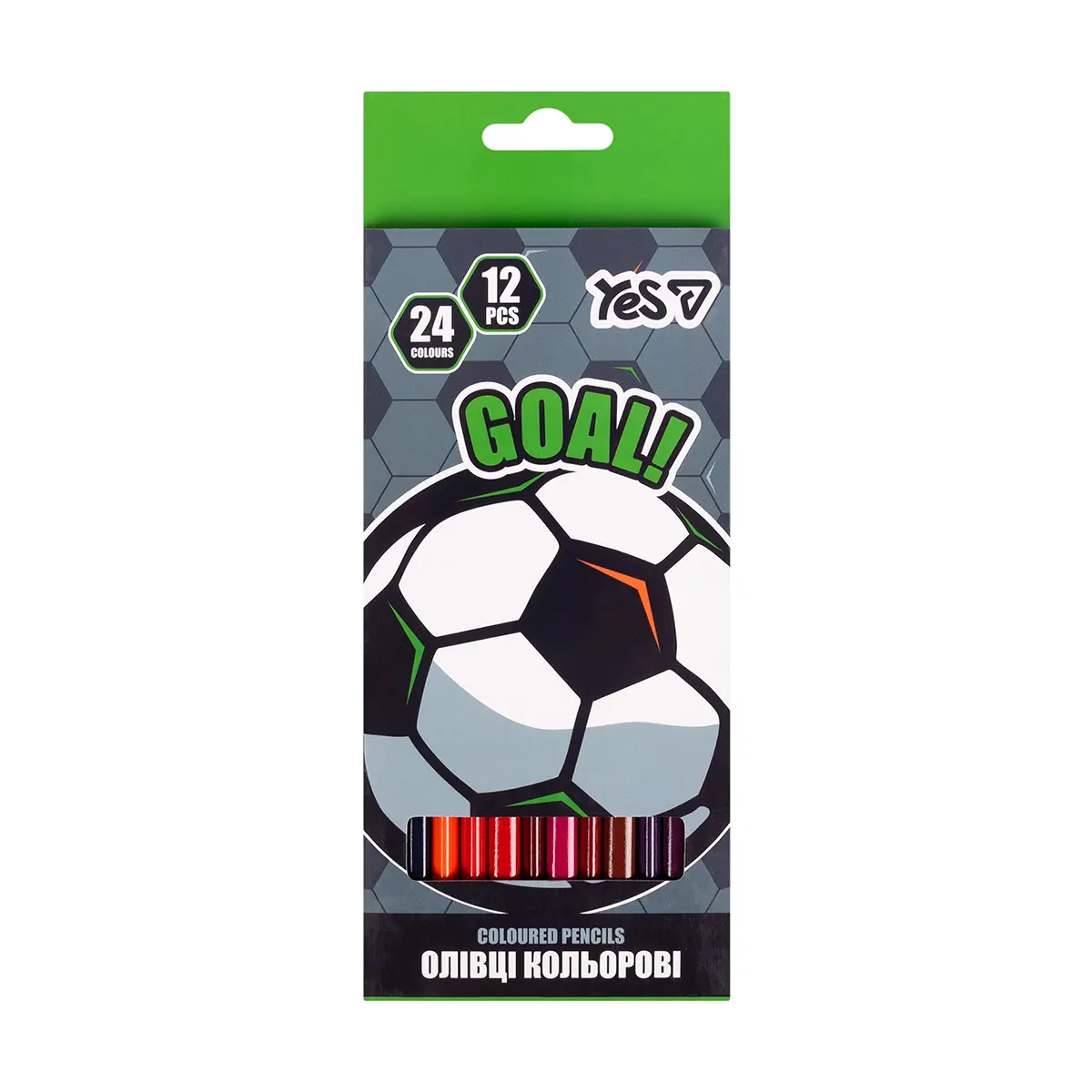 Олівці кольорові YES Football 12/24 кольорів