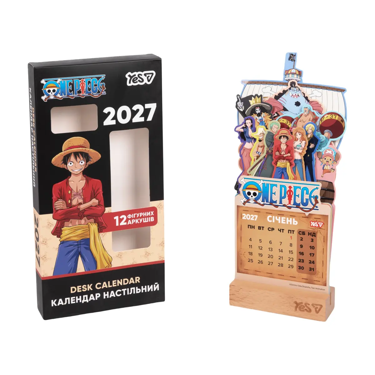 Календар Yes One Piece настільний, формовий на підставці на 2027 р