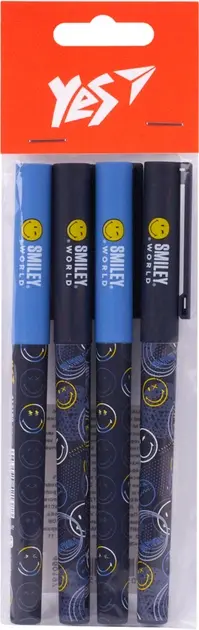 Набір кулькових ручок YES Smiley World United 0,7 мм синя