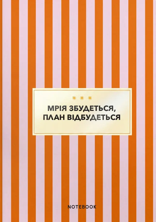 Блокнот «Мрія збудеться, план відбудеться» рожевий в смужку