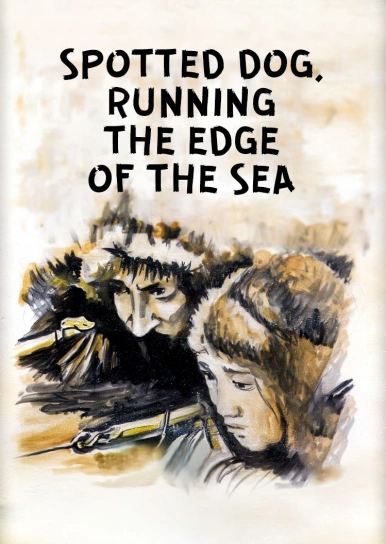 Spotted Dog, running the edge of the sea