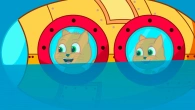 Cats Family in English - Submarine Dive Cartoon for Kids