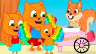 Cats Family in English - Fruit Cotton Candy Animation