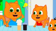 Cats Family in English - Home Experiment Cartoon for Kids