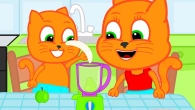 Cats Family in English - Blender Makes Fruit Juice Cartoon for Kids