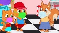 Cats Family in English - Rainbow Mask Animation