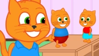 Cats Family in English - Homemade Cartoon From Plasticine Animation