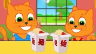 Cats Family in English - Lovers Of Japanese Cuisine Cartoon for Kids