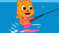 Cats Family in English - Running on the water Cartoon for Kids