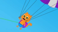 Cats Family in English - Flight over the water Cartoon for Kids