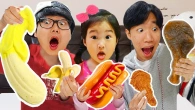 Boram and Konan Ddochi Gummy vs Real Food Challenge